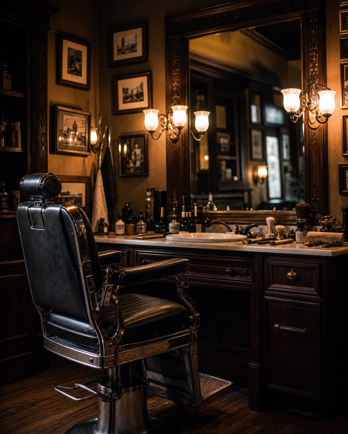 Interior of The Quiet Barber shop in Providence